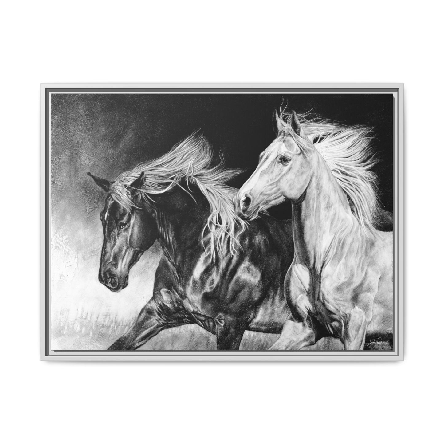 "Dynamic Duo" Framed Canvas