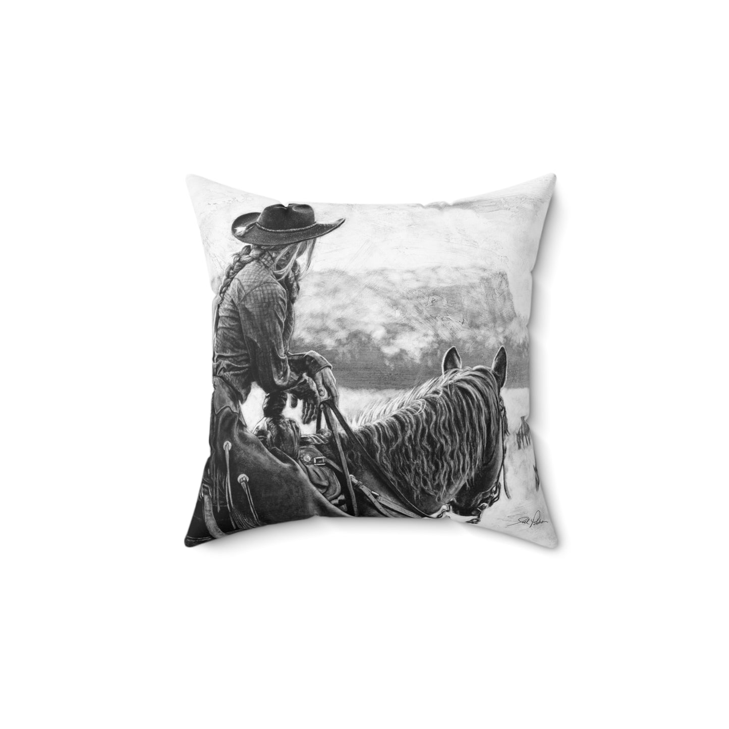 "Bridles and Braids" Square Pillow.