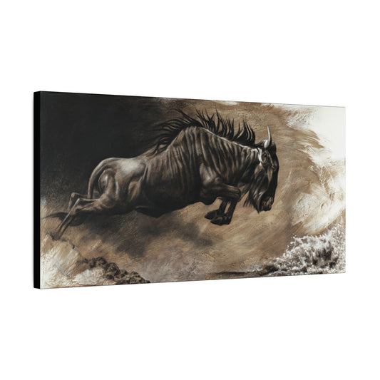 "Wildebeest" Stretched Canvas