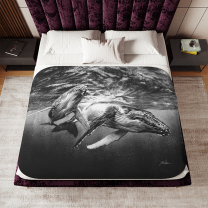 "Humpback Whales" Sherpa Blanket.