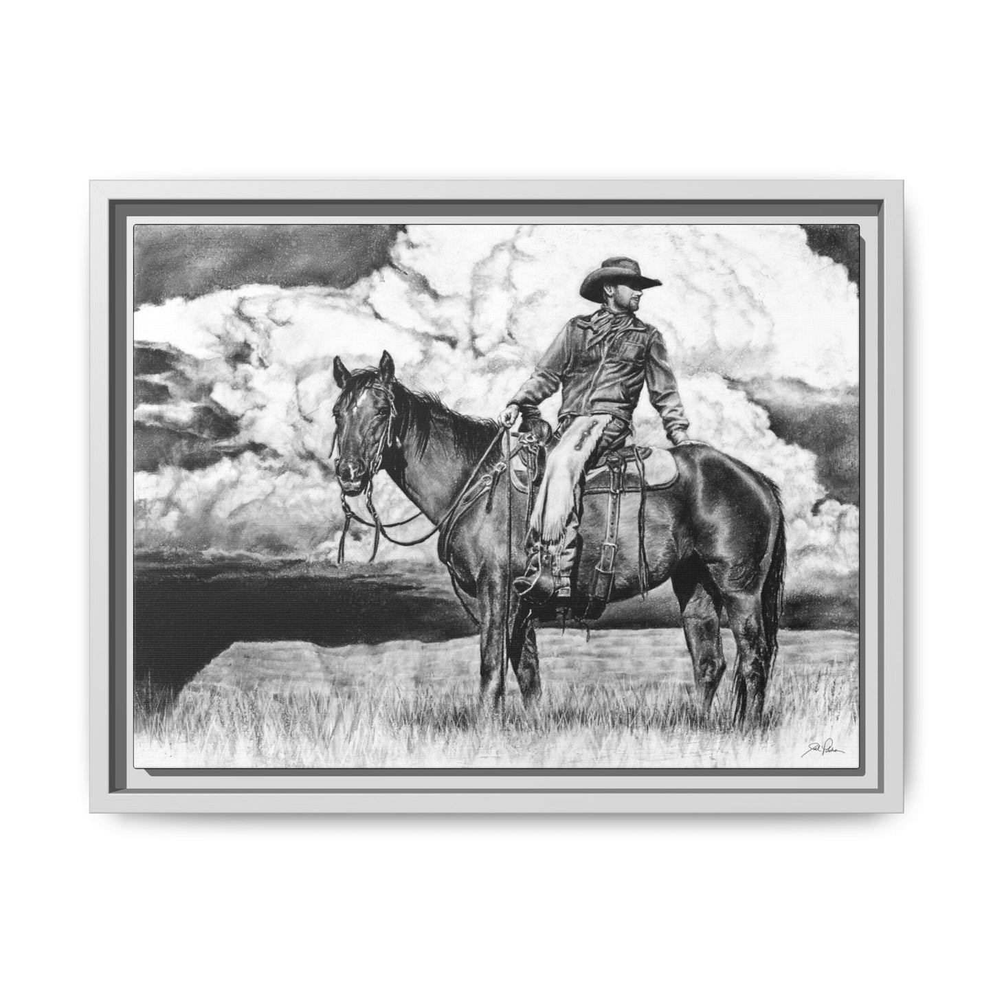 "Looking Back on the Path" Framed Canvas