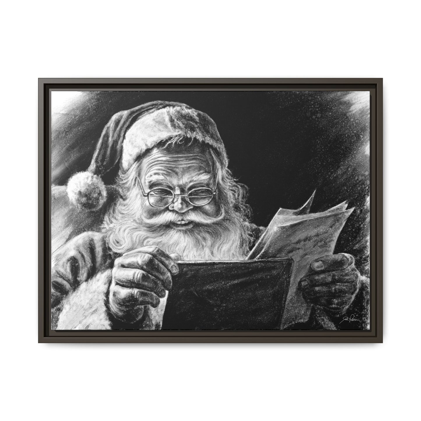"Dear Santa" Framed Canvas