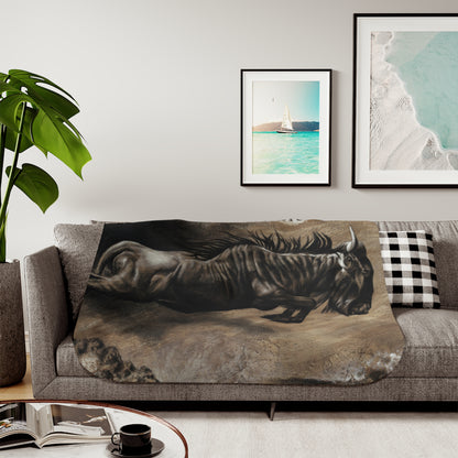"Wildebeest" Sherpa Blanket.