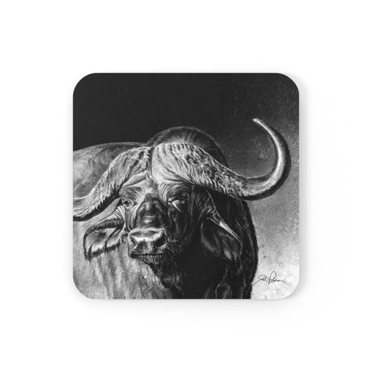 "Cape Buffalo" Cork Back Coaster.