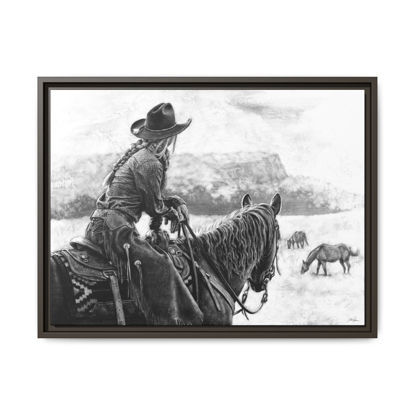 "Bridles and Braids" Framed Canvas