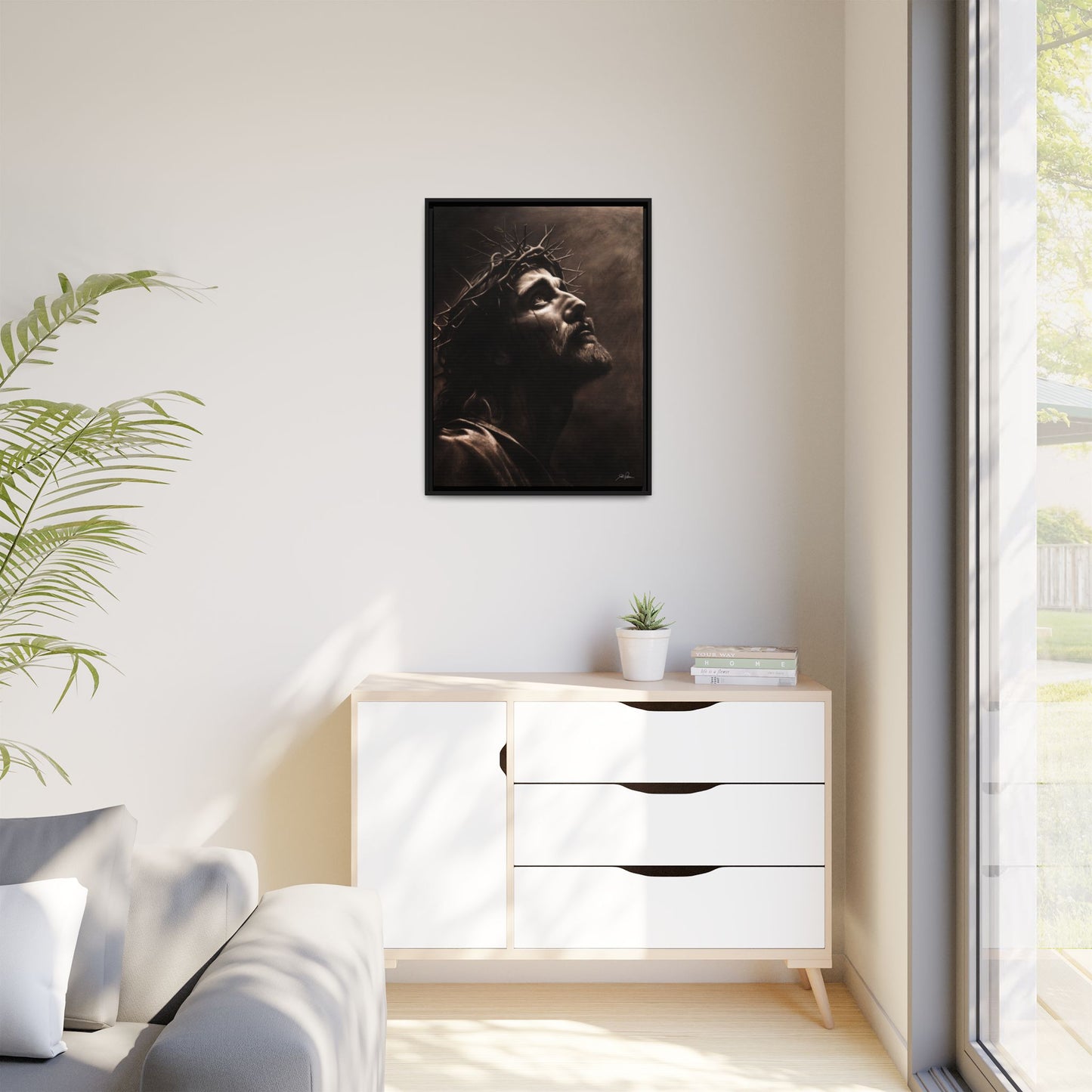 "With His Stripes We Are Healed" Framed Canvas
