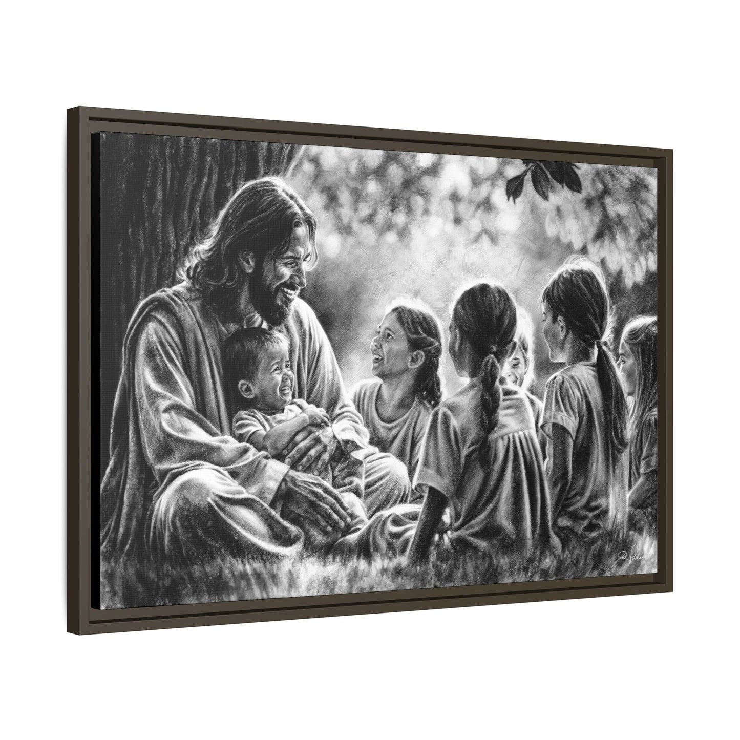 "Bless the Little Ones" Framed Canvas