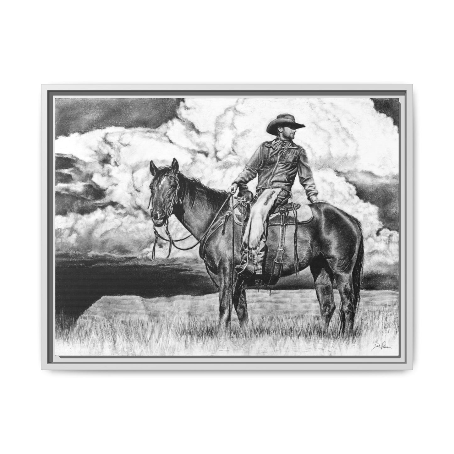 "Looking Back on the Path" Framed Canvas