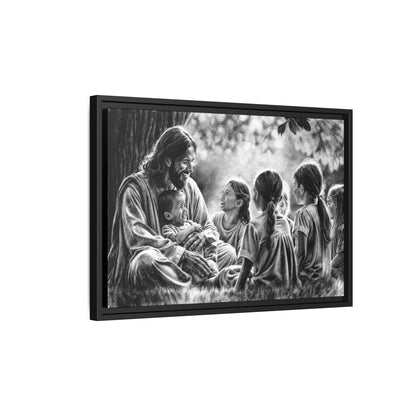 "Bless the Little Ones" Framed Canvas