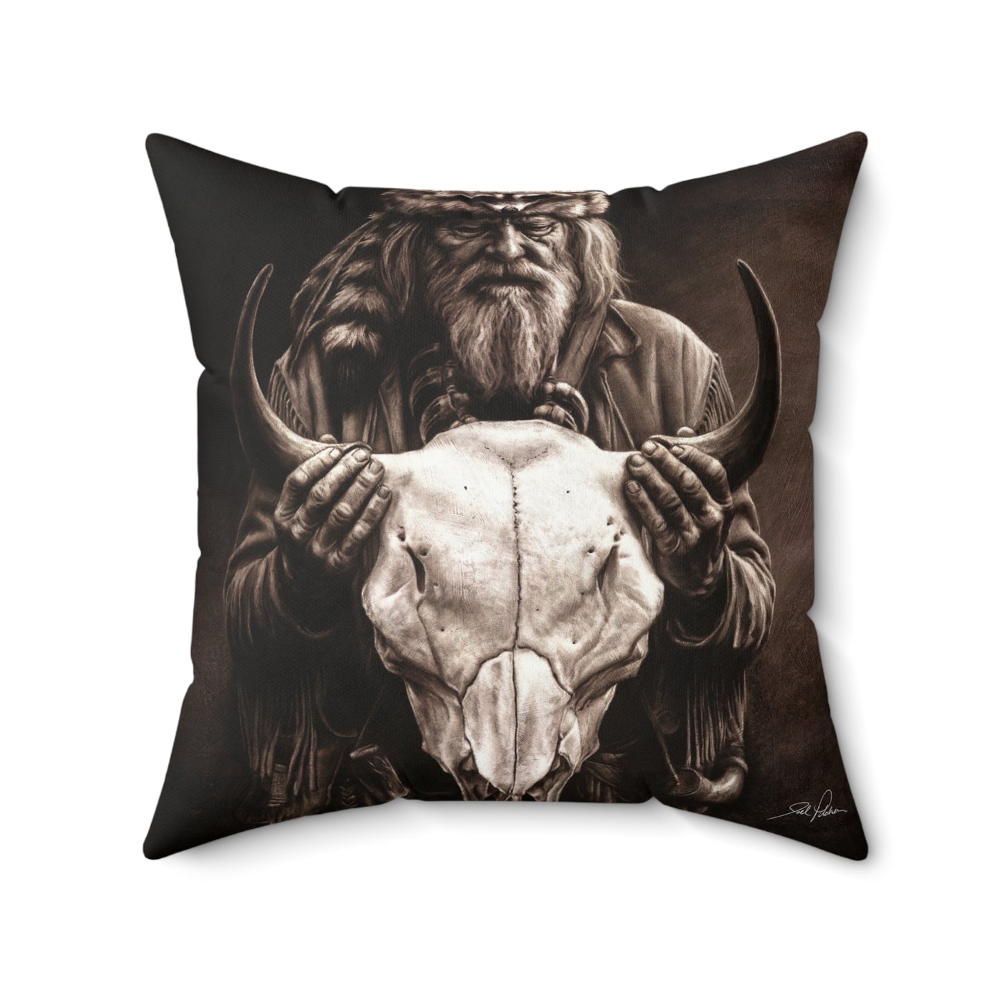 "Legends of the West" Square Pillow.
