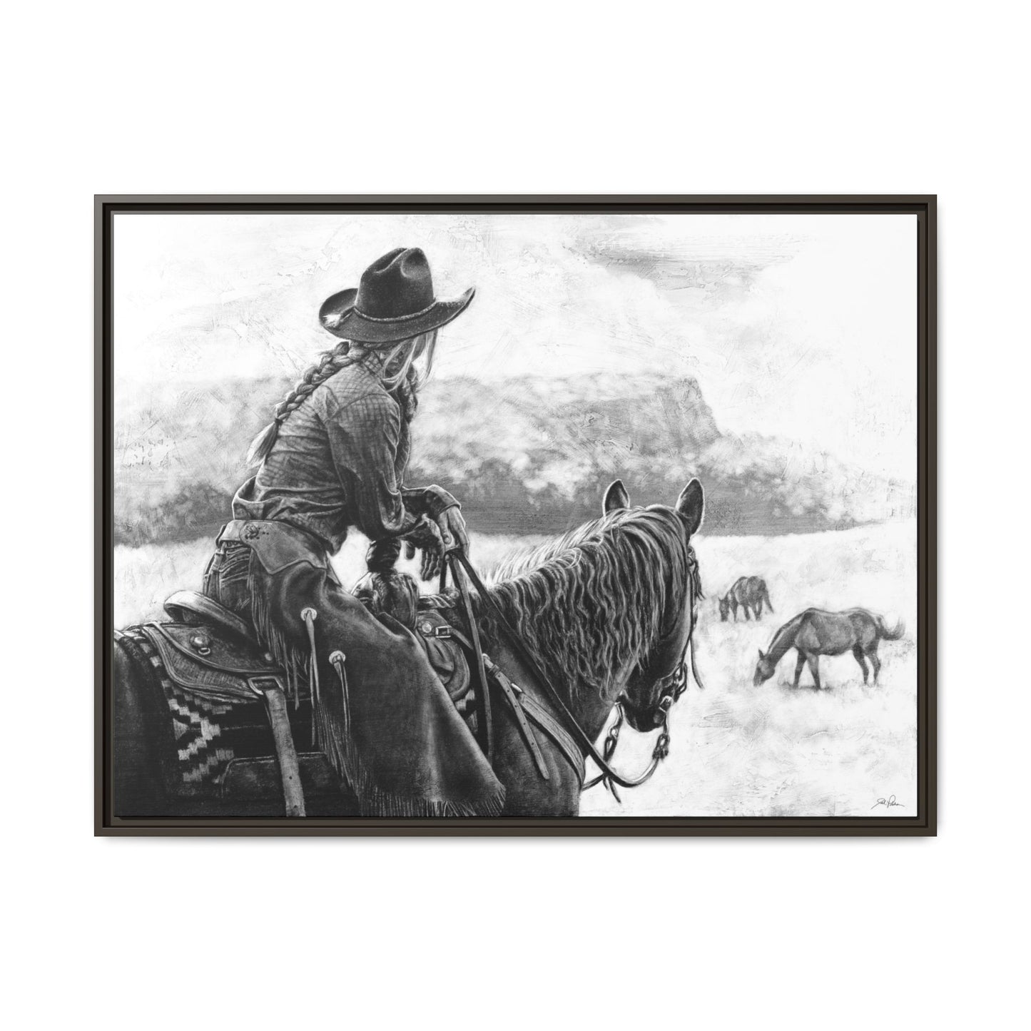 "Bridles and Braids" Framed Canvas