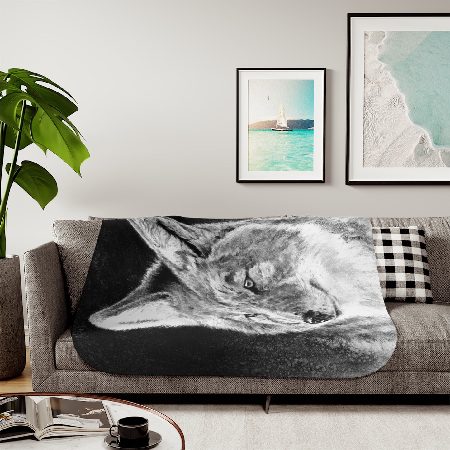 "Coyote II" Sherpa Blanket.