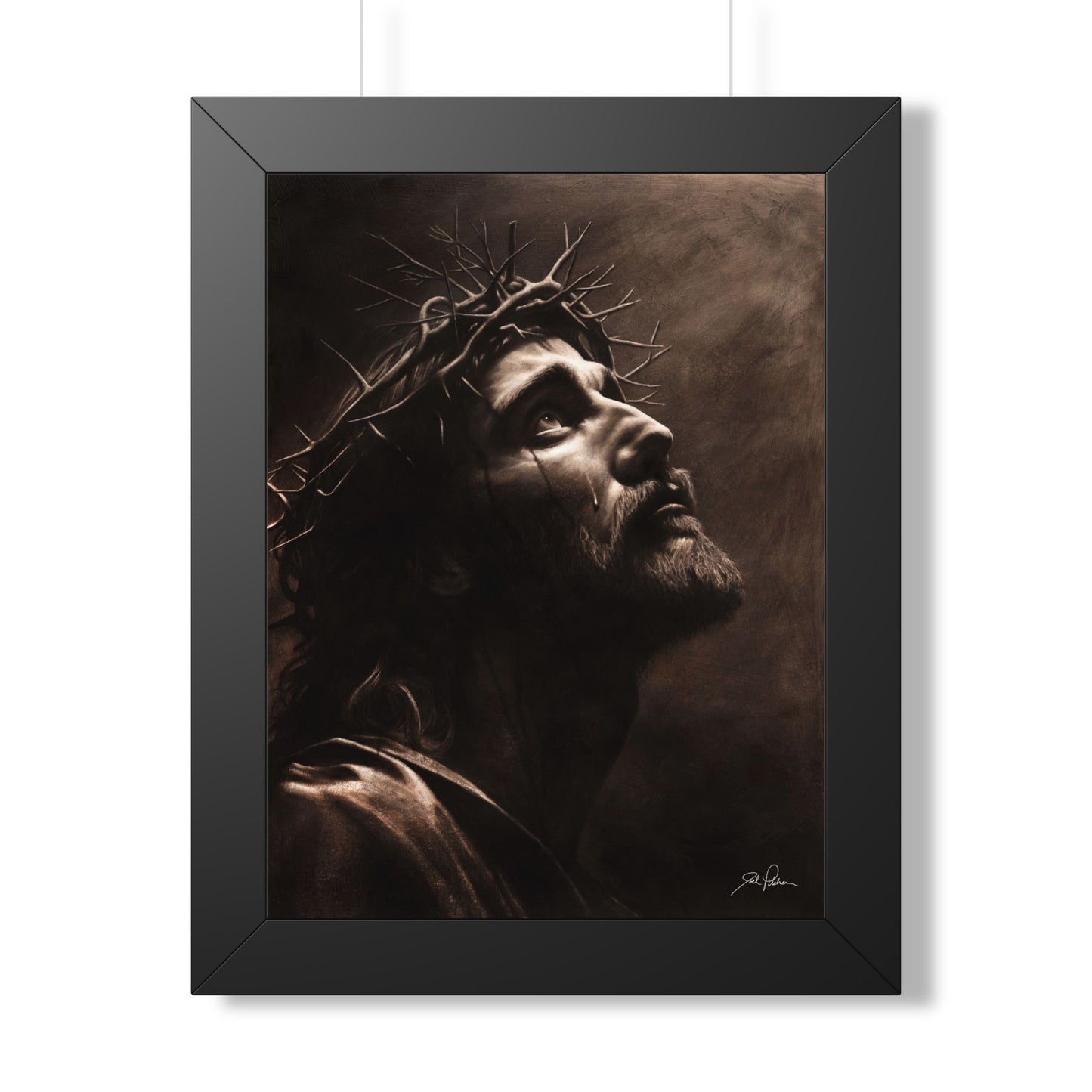"With His Stripes We Are Healed" Framed Paper Print.