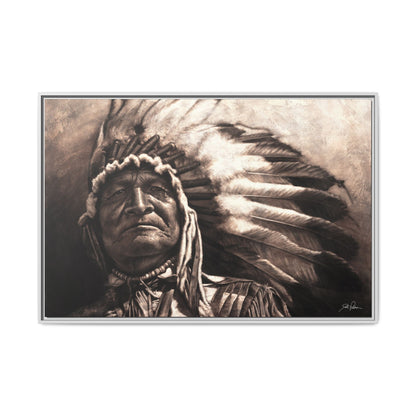 "Sitting Bear" Framed Canvas