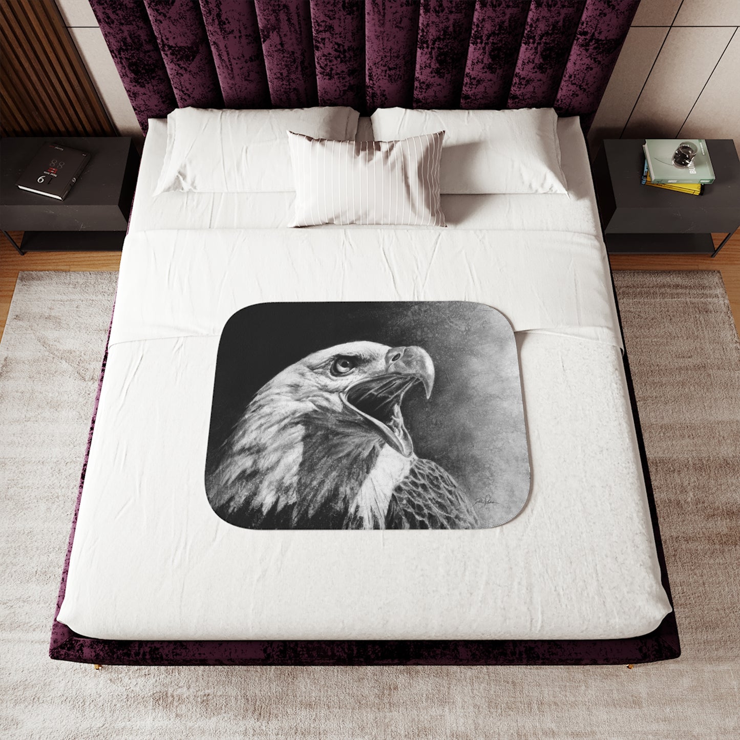 "Bald Eagle" Sherpa Blanket.