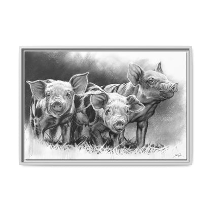 "Pig Tales" Framed Canvas