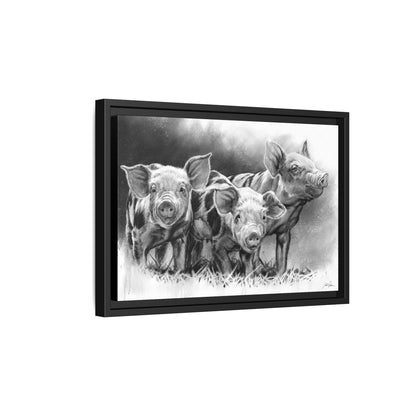 "Pig Tales" Framed Canvas