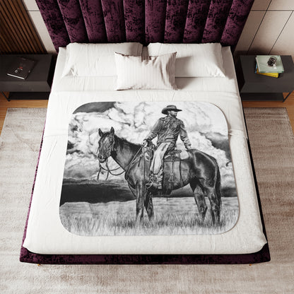 "Looking Back on the Path" Sherpa Blanket.