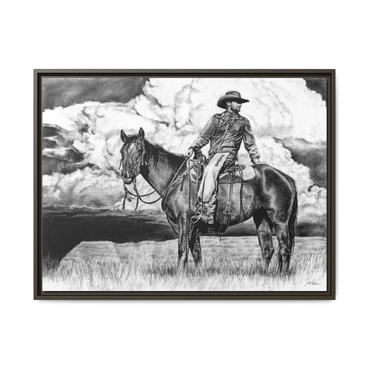 "Looking Back on the Path" Framed Canvas