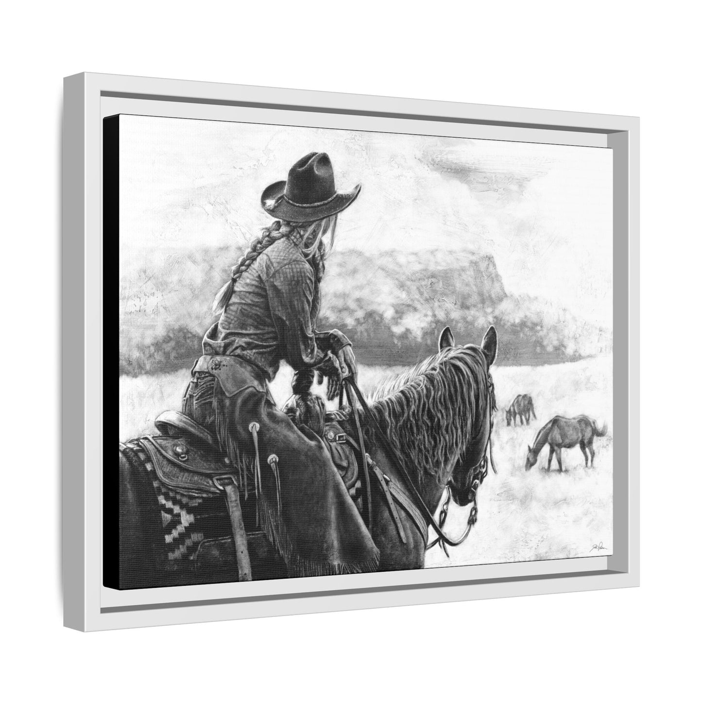 "Bridles and Braids" Framed Canvas