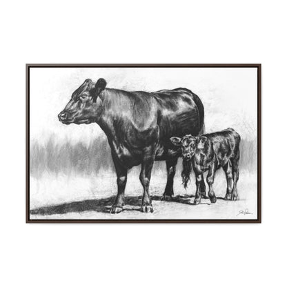 "Mama Cow & Calf" Gallery Wrapped/Framed Canvas