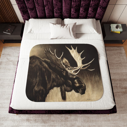 "Mighty Moose" Sherpa Blanket