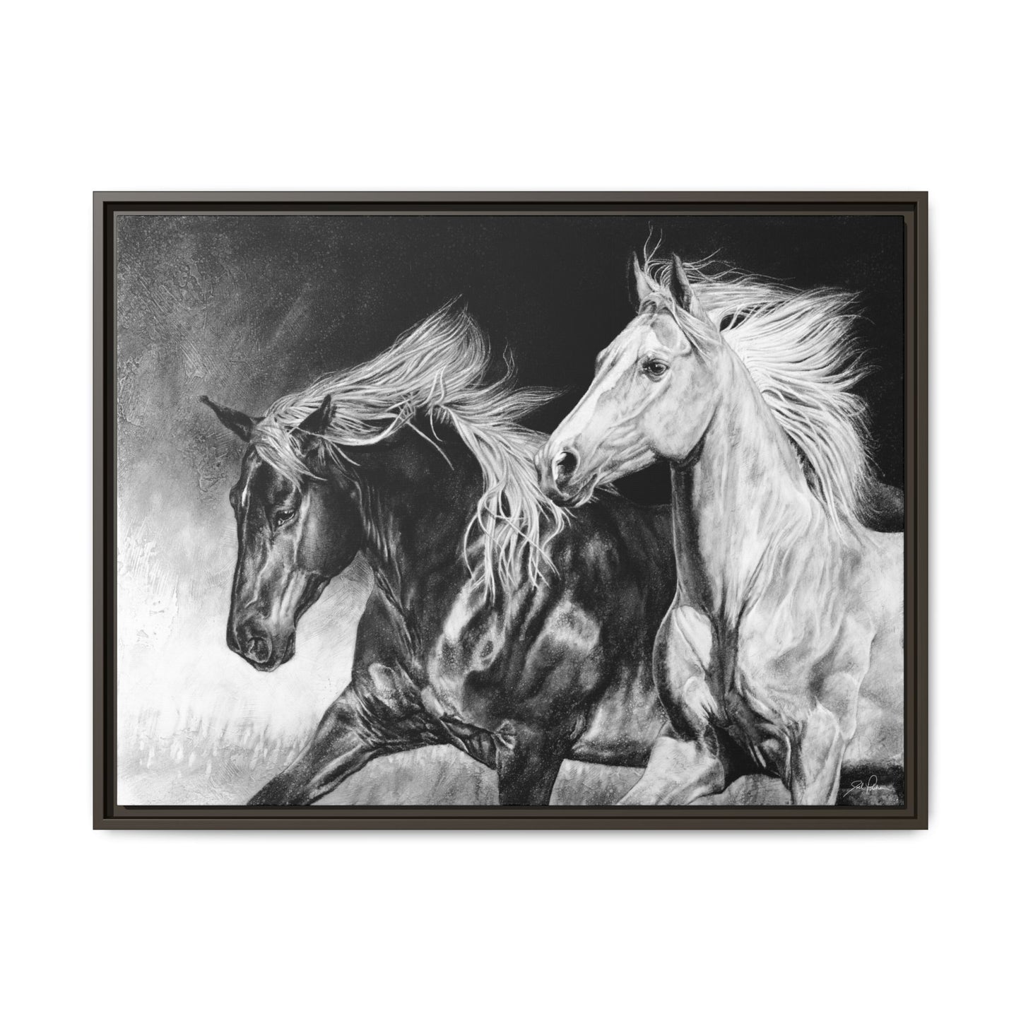 "Dynamic Duo" Framed Canvas