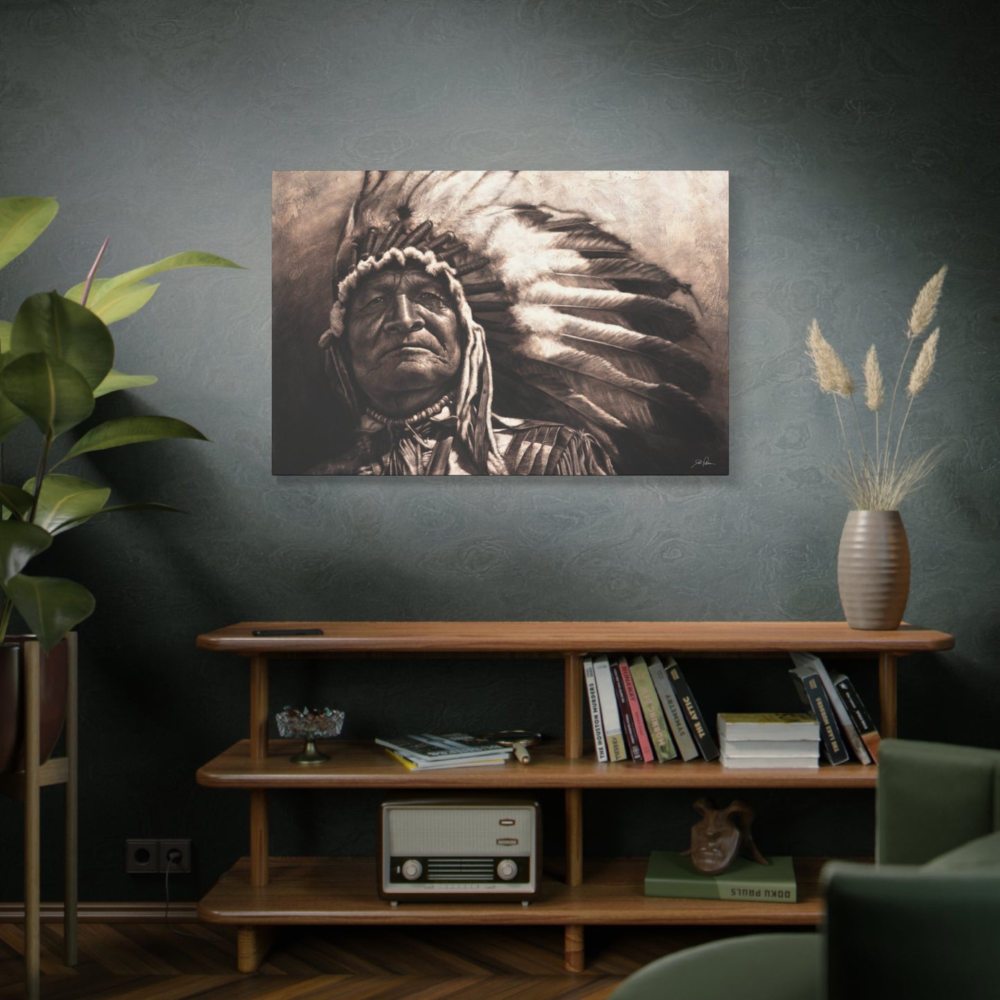 "Sitting Bear" Stretched Canvas