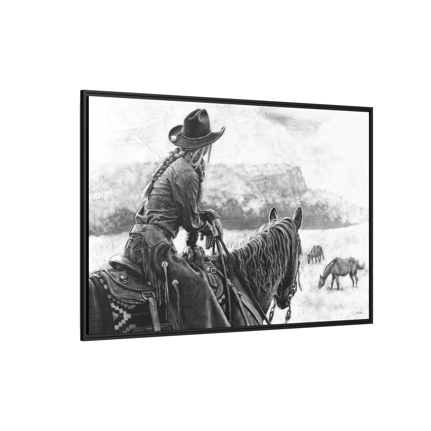 "Bridles and Braids" Framed Canvas