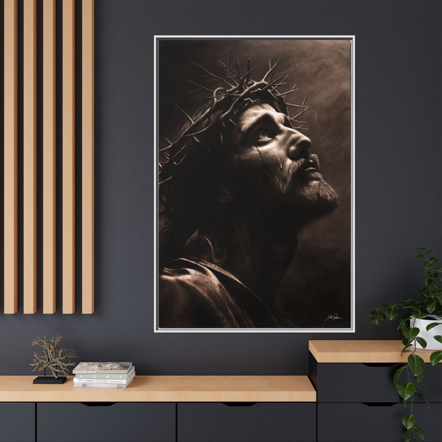 "With His Stripes We Are Healed" Framed Canvas