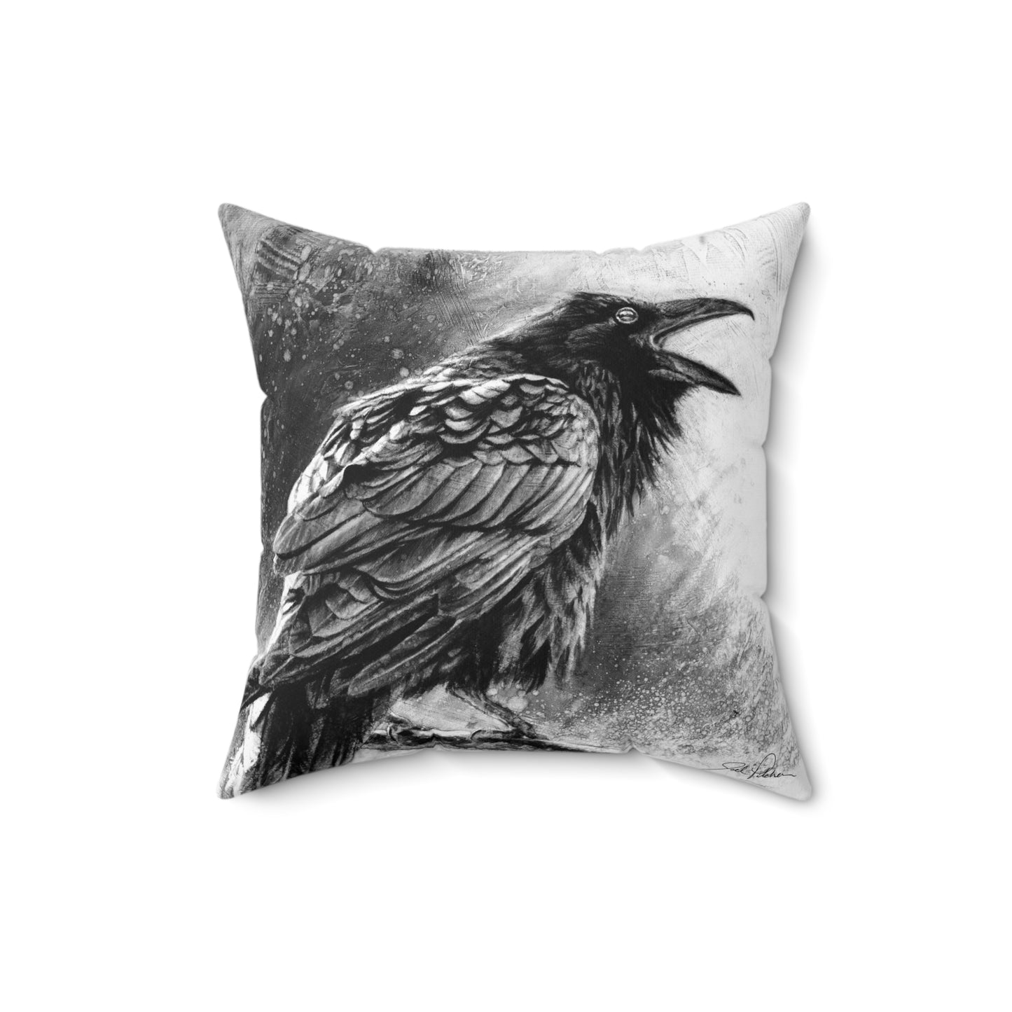 "Raven" Square Pillow.