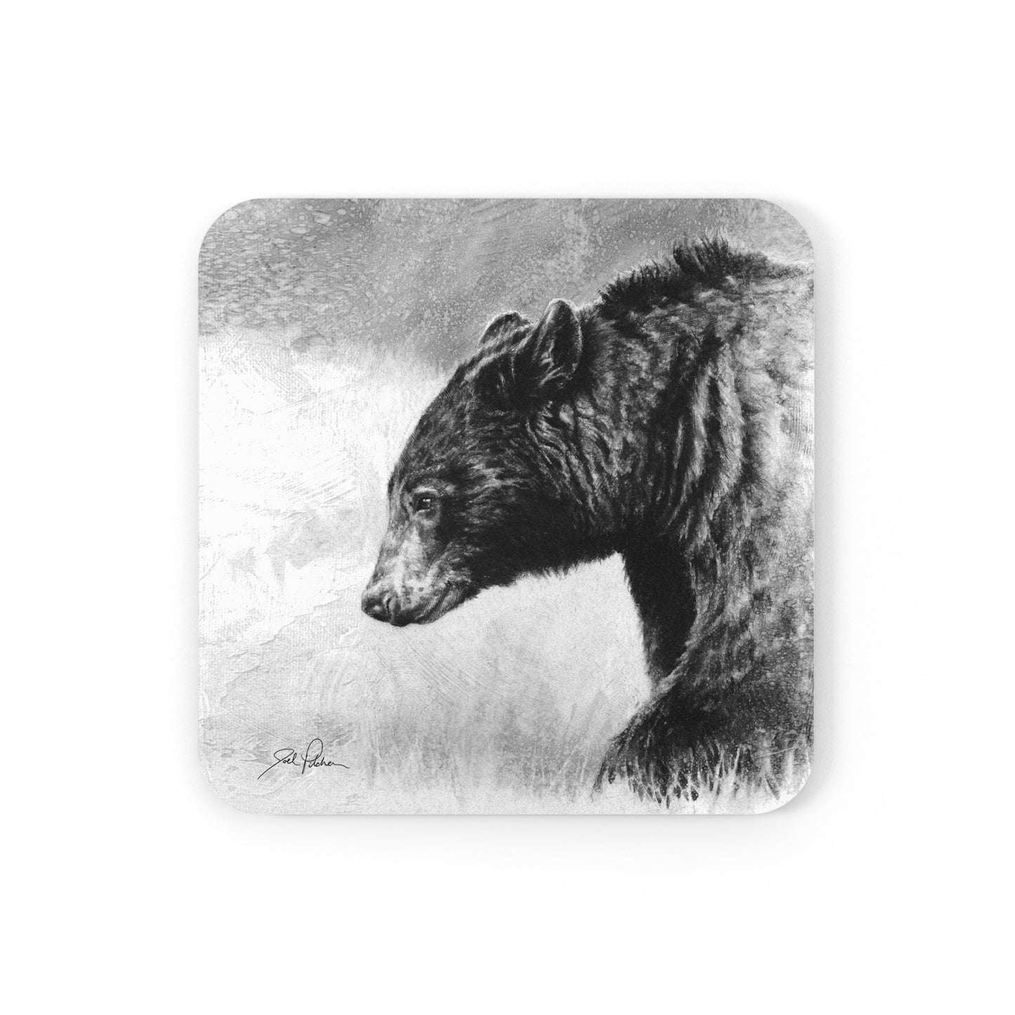 "Burly Bear" Cork Back Coaster.