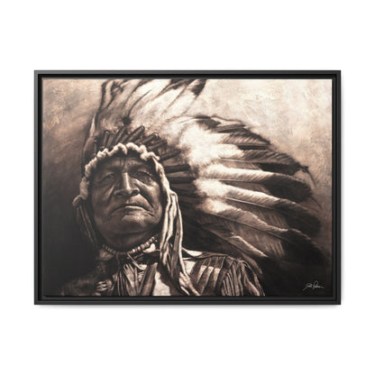 "Sitting Bear" Framed Canvas
