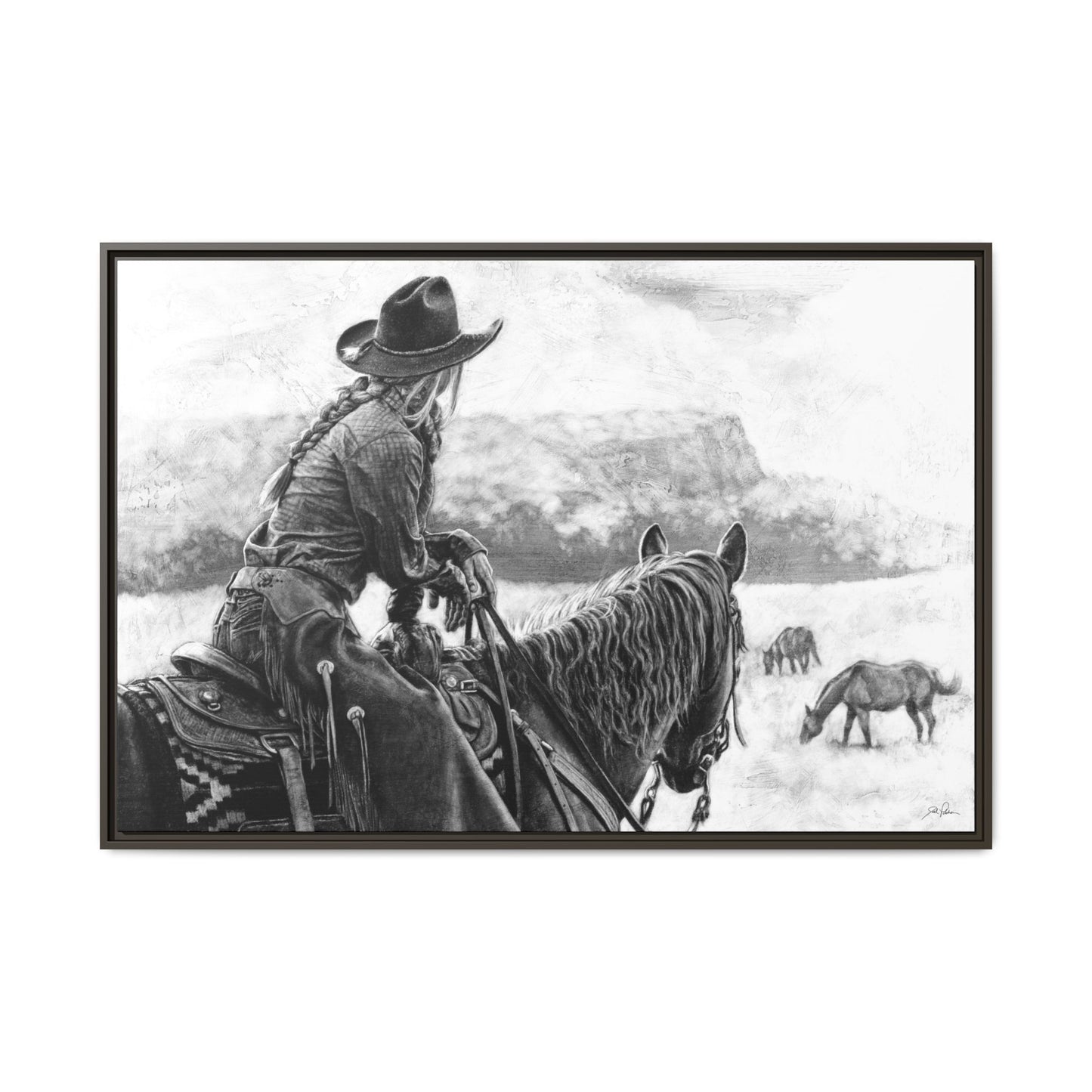 "Bridles and Braids" Framed Canvas