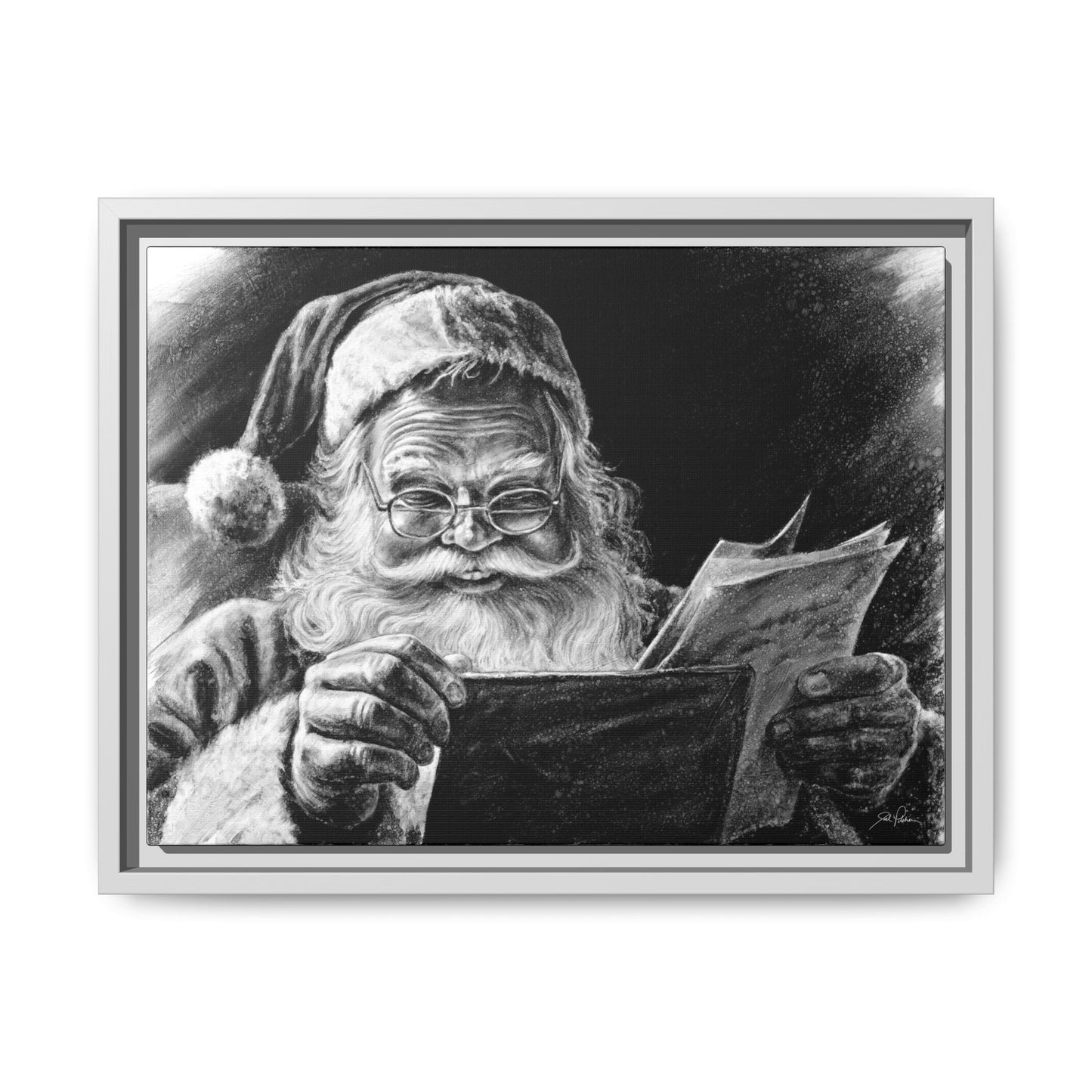 "Dear Santa" Framed Canvas