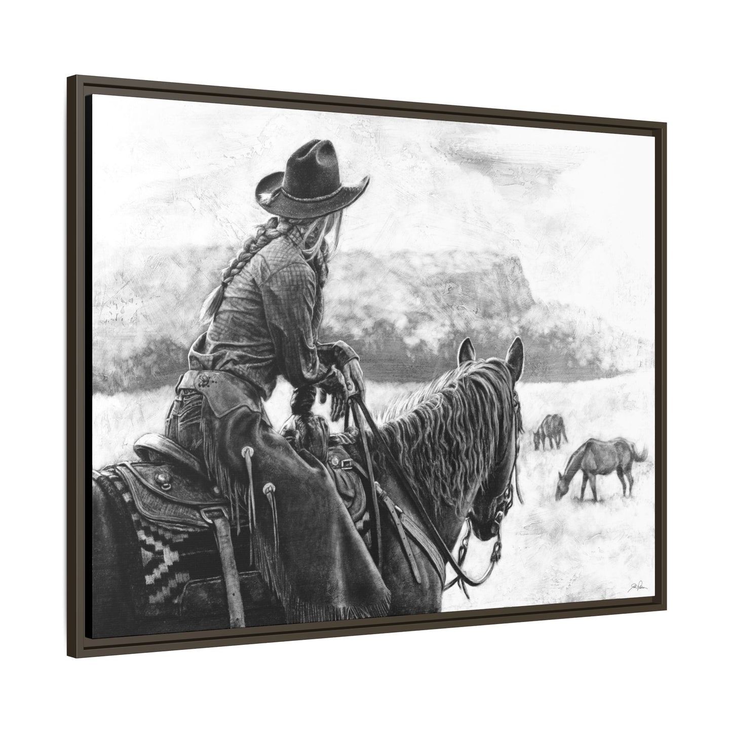 "Bridles and Braids" Framed Canvas