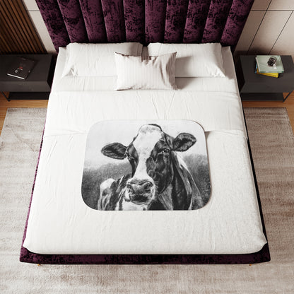 "Holstein" Sherpa Blanket.