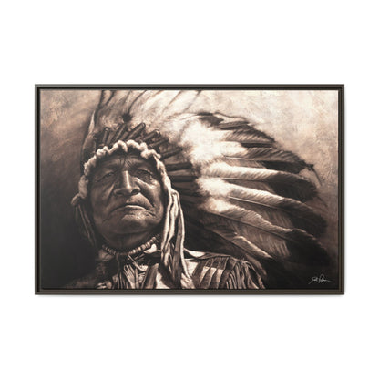 "Sitting Bear" Framed Canvas