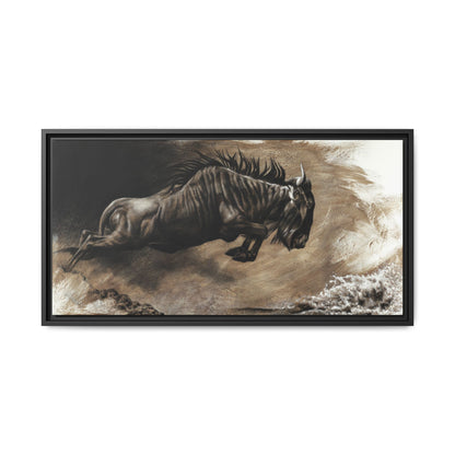 "Wildebeest" Framed Canvas