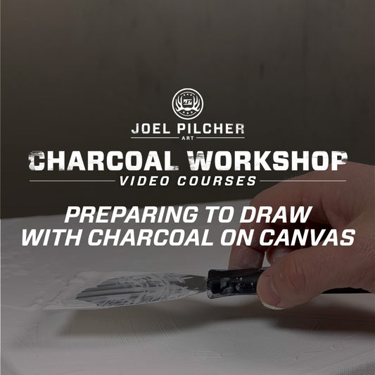 Preparing To Draw with Charcoal on Canvas