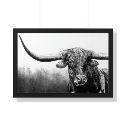 "Long Horn" Framed Paper Print