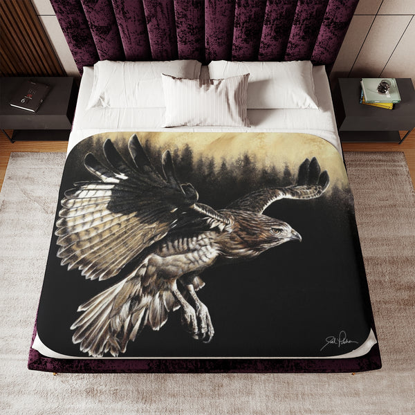 "Red Tailed Hawk" Sherpa Blanket