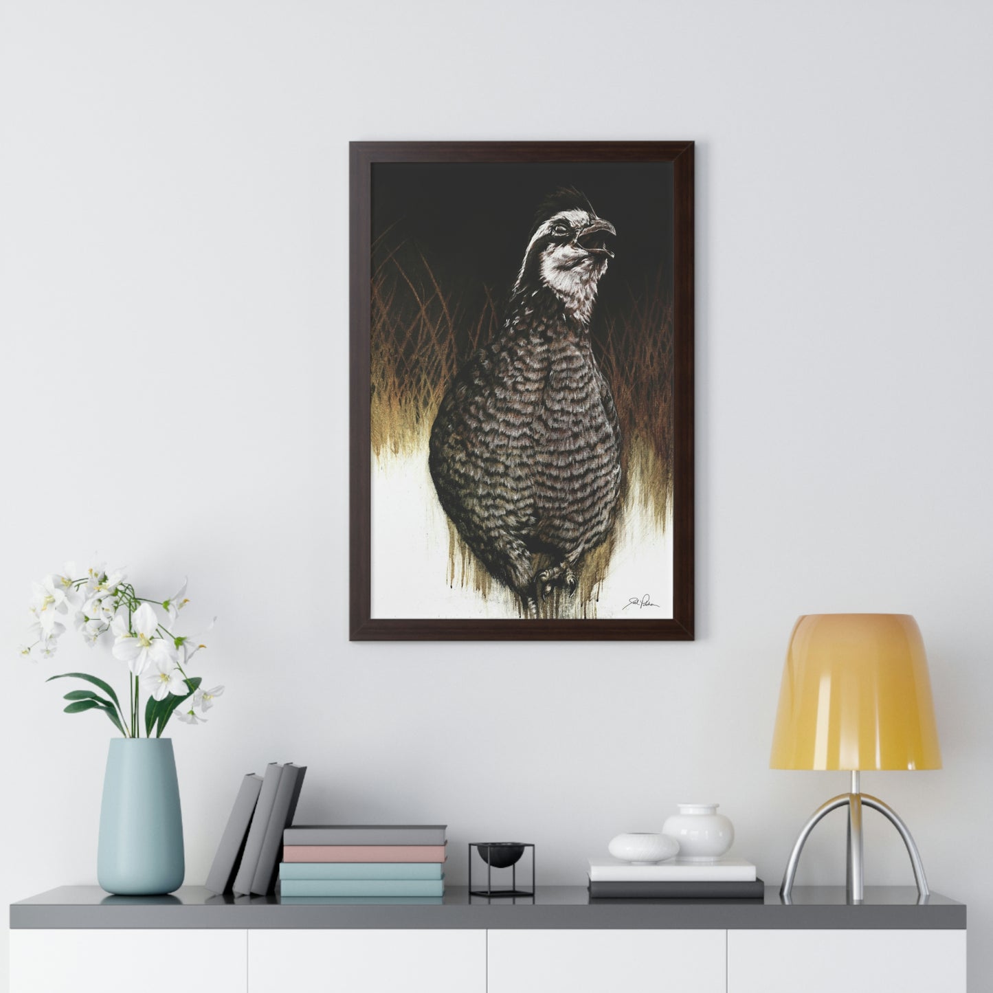 "Call of the Upland Quail" Framed Paper Print