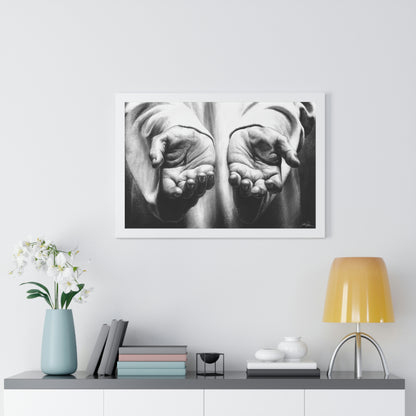 "His Hands" Framed Paper Print