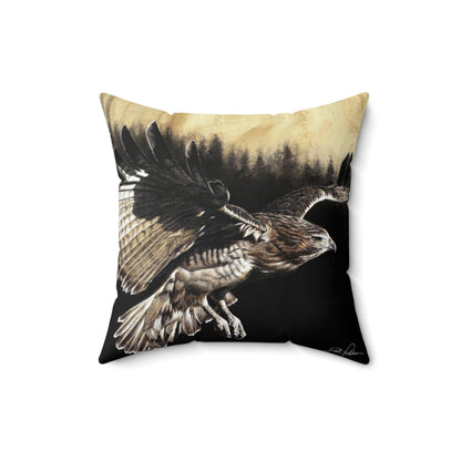 "Red Tailed Hawk" Square Pillow