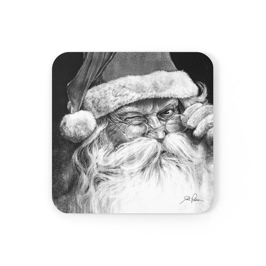 "Ol' Saint Nick" Cork Back Coaster