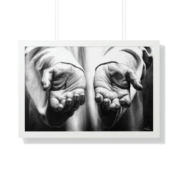 "His Hands" Framed Paper Print