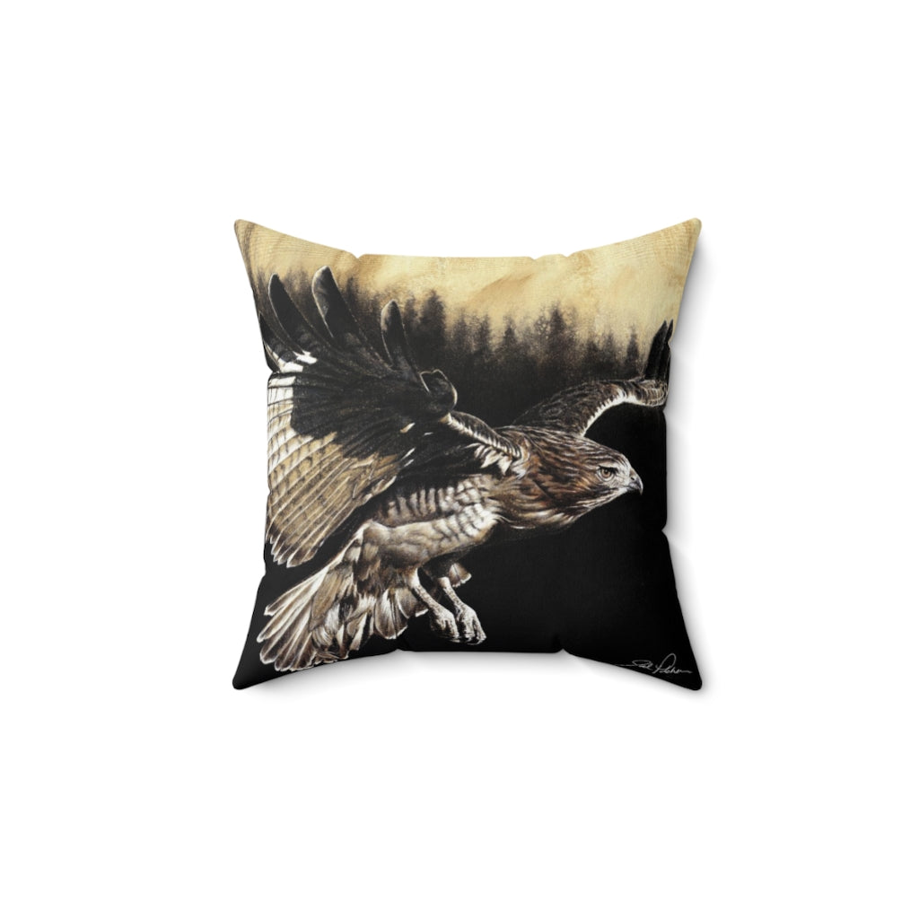 "Red Tailed Hawk" Square Pillow