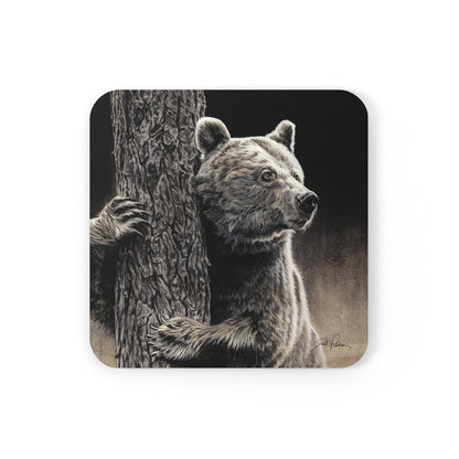 "Bear Hug" Cork Back Coaster