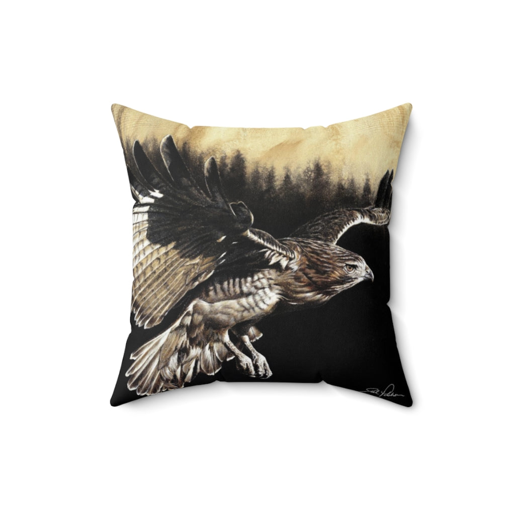 "Red Tailed Hawk" Square Pillow